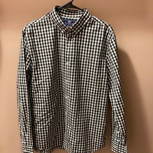 Men’s Vineyard Vines button down shirt, sz L, slim fit, black and white checked